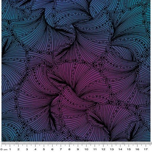 Fabric Remnant- 	Believe In Unicorns Mottled Fanfare 64cm