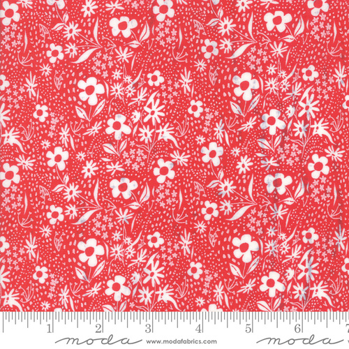 $6.95/Metre -Moda Farm Charm  Flower Sack Rooster Red