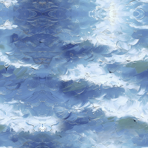 Super Sale Southern Voyage Ocean Waves Blue 4080I