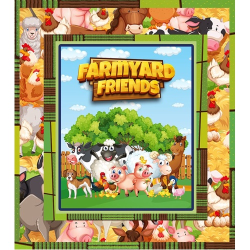 Super Sale Farmyard Friends Animals Quilt Panel Kit