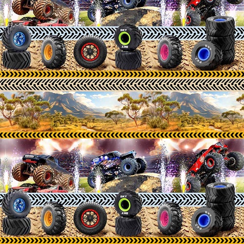 Super Sale Monster Trucks Border Stripe 4128D