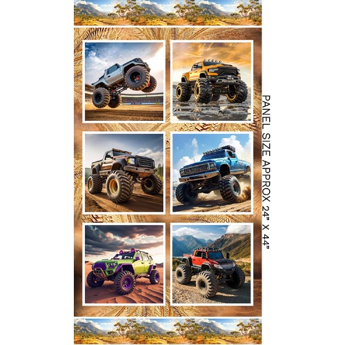 Super Sale Monster Trucks 24" Panel 4128B
