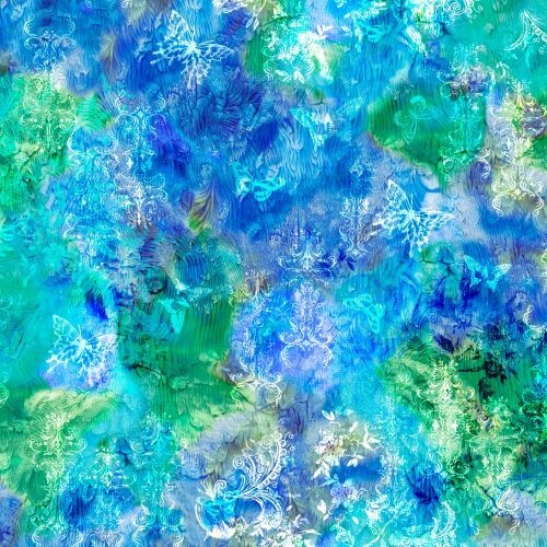 Fabric Remnant-Moda Gradients Parfait Prism Butterfly Blue 72cm