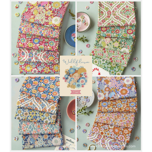 Tilda Wallflower Floral Fat Quarter FQ Fabric Bundle