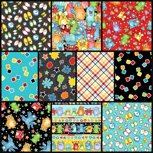 Monster'ocity Glow Monster FQ Fat Quarter Fabric Bundle