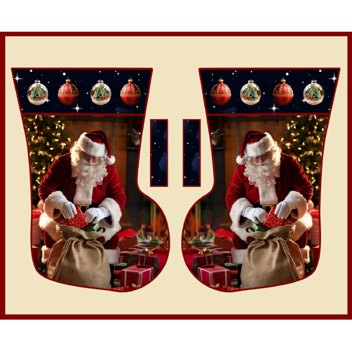 Santa in Oz Aussie Christmas Santa Claus Stocking 36" Panel 4107E