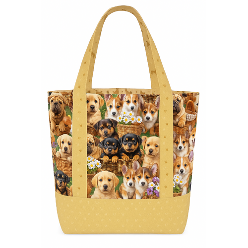 Furry Fun Puppy Dog Grocery / Library / Carry Bag Kit 