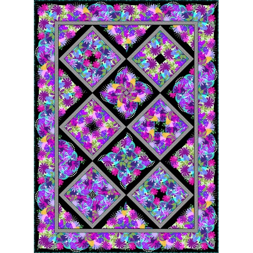 ITB Flock Together Kaleidoscope Quilt Kit Jewel