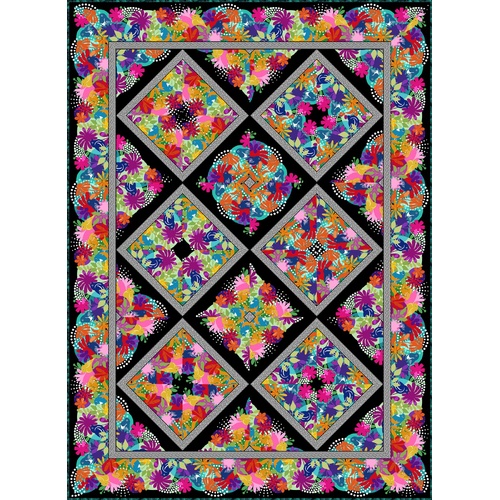 ITB Flock Together Kaleidoscope Quilt Kit Multi