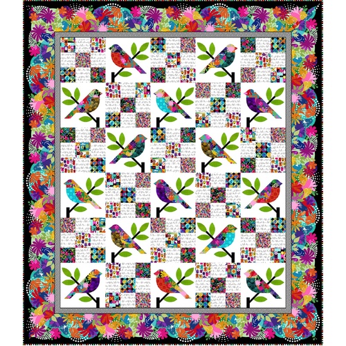 ITB Flock Together Bird Floral Quilt Kit Multi