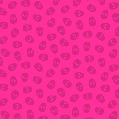 Fabric Remnant- 	 The Watcher Tainted Love Skulls 76cm