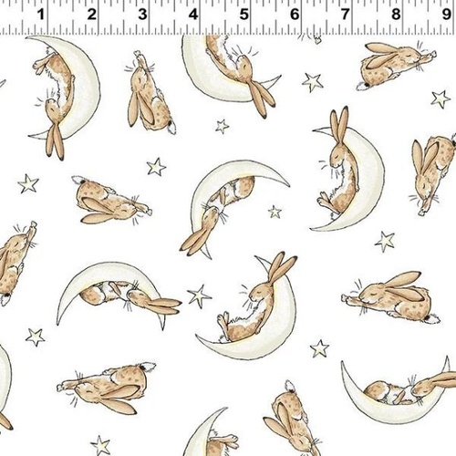 Fabric Remnant-  Guess How Much I Love You Sleepy Hares 42cm