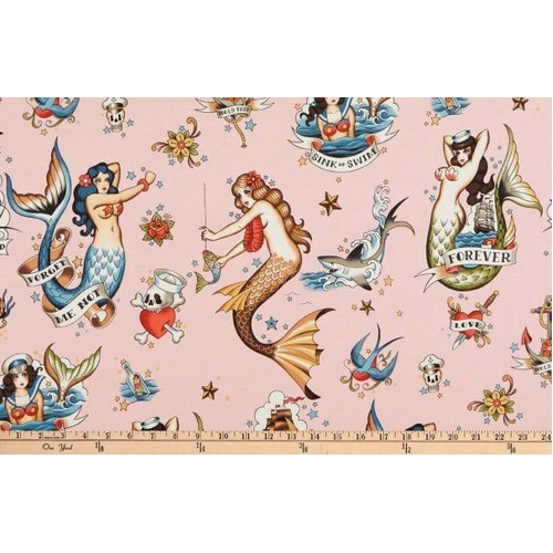 Fabric Remnant-Forget Me Not Nicole's Prints 34cm