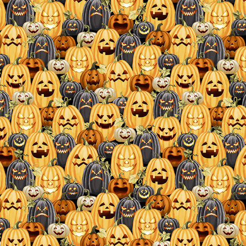 Fabric Remnant- Halloween Ball Jack-o’-lantern Pumpkins 72cm