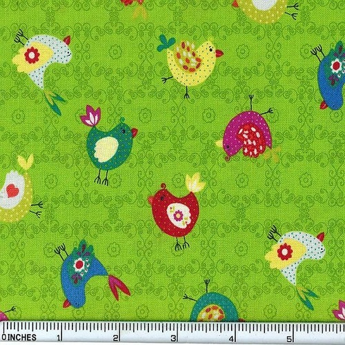 Fabric Remnant- Tweet Tweet Birds 32cm