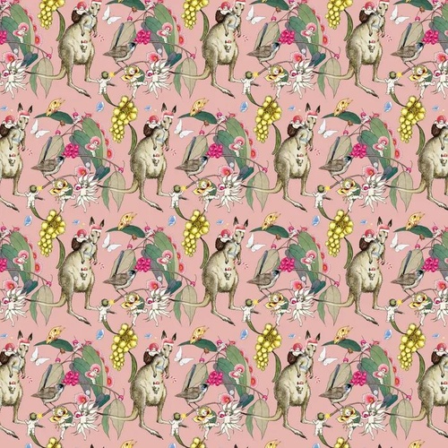 May Gibbs Christmas Advent Coordinate Kangaroos Pink MG1043 