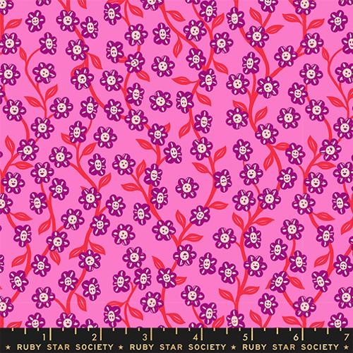 Moda Hello Alice Chatty Garden Florals Lipstick Pink RS2128 13