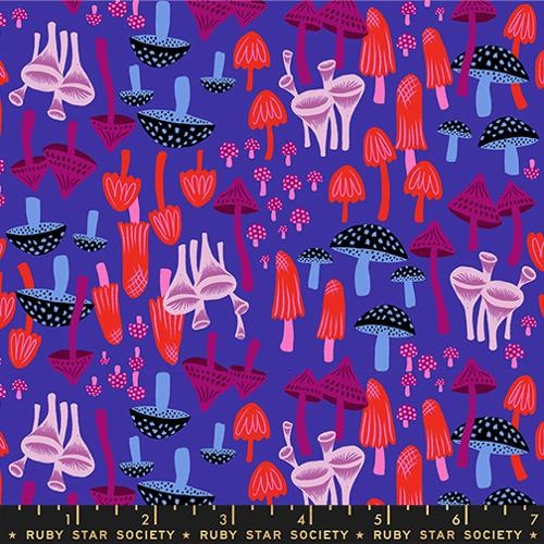 Moda Hello Alice Mushroom Land Blue Blacklight RS2124 14 