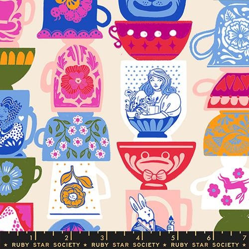 Moda Hello Alice Tea Party Cups Cream Shell RS2122 11
