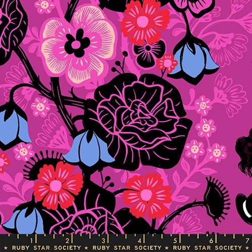 Moda Hello Alice Rabbit Hole Floral Berry RS2121 12 
