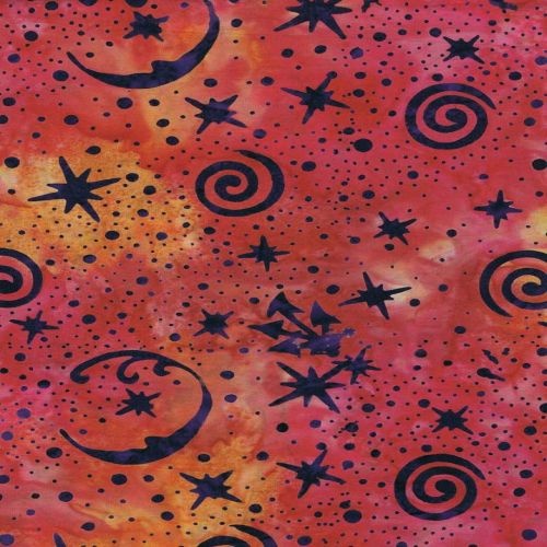 Magic Garden Night Batik Purple Orange