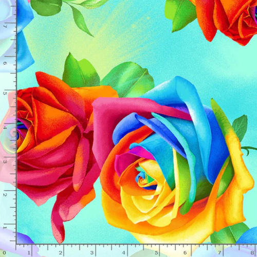 Fabric Remnant | Timeless Treasures Rose Rainbow (45cm x 112cm)