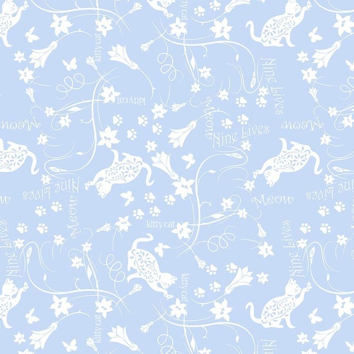 Fabric Remnant | Henry Glass Kittens in the Garden Floral (90cm x 112cm)