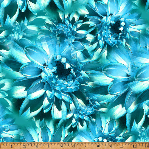 Hoffman | Bloom Floral Quilting Fabric Lagoon W5398-503