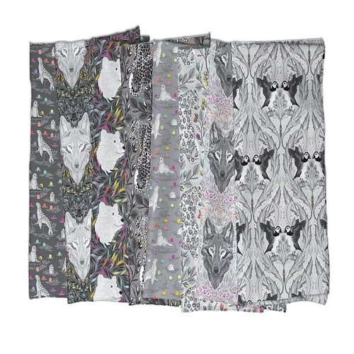 Tula Pink | Graywork – Animals FQ Fat Quarter Fabric Bundle