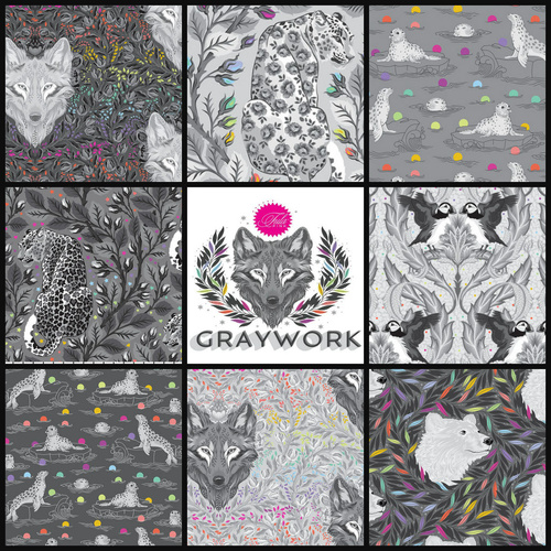 Tula Pink | Graywork – Animals 1/2 Metre Fabric Bundle