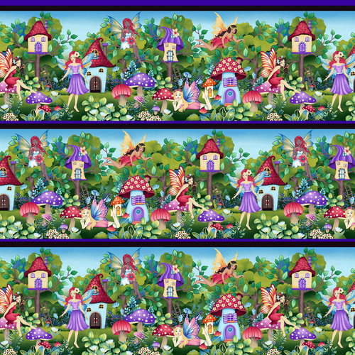 Henry Glass | Down the Fairy Path – Garden Border Stripe 3434-77