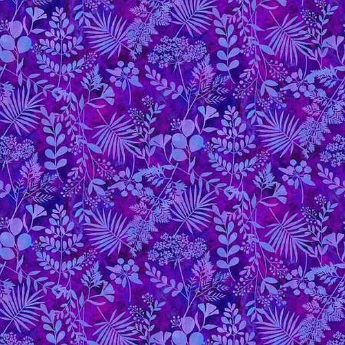 Henry Glass | Down the Fairy Path – Botanical Ferns Purple 3432-55