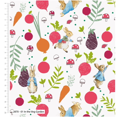 Fabric Remnant |Peter Rabbit Homegrown Vegie Garden  (37cm x 112cm)