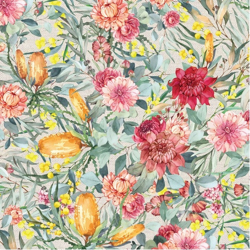 Fabric Remnant |Bush Celebration Aussie Christmas Floral (50 x 112cm)