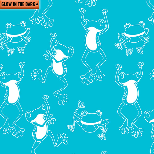 Fabric Remnant |	 Toadally Cool Hop to It Frogs  (54cm x 112cm)