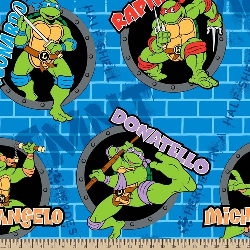Fabric Remnant | 	Licensed Teenage Mutant Ninja Turtles (30cm x 112cm)