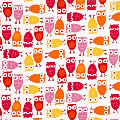 Fabric Remnant |	 Urban Zoologie Owls Hoot (98cm x 112cm)