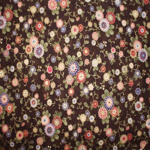 Fabric Remnant | Hanabi Oriental Mini Floral Gilded (90cm x 112cm)
