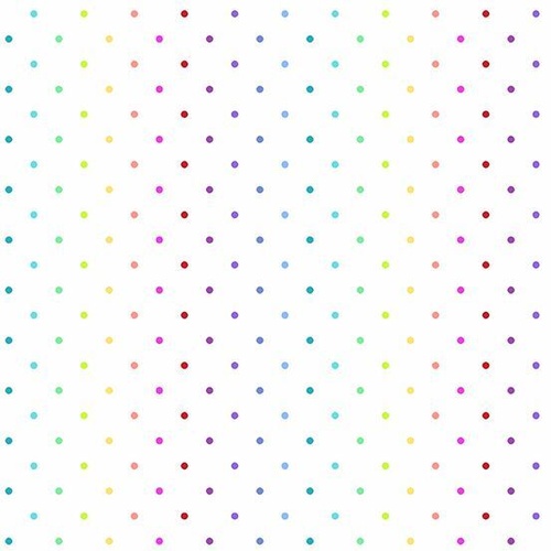 Fabric Remnant | 	 Rainbow Sprinkles Swiss Dots (90cm x 112cm)