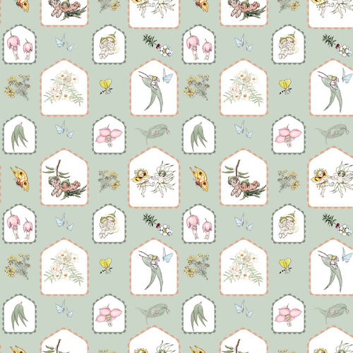 Devonstone | May Gibbs Garden Playtime – Motif Blocks Green MG1057