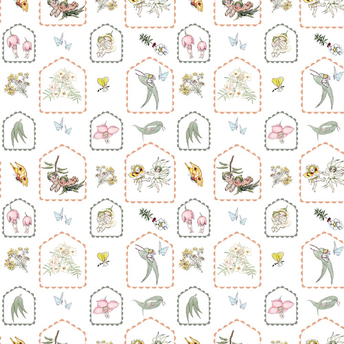 Devonstone | May Gibbs Garden Playtime – Motif Blocks White MG1056