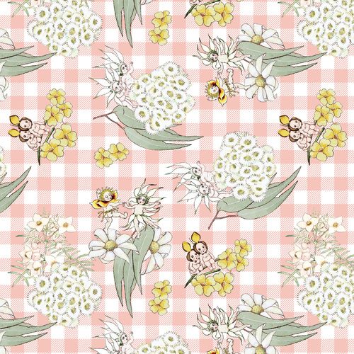Devonstone | May Gibbs Garden Playtime Gingham Floral Pink MG1053