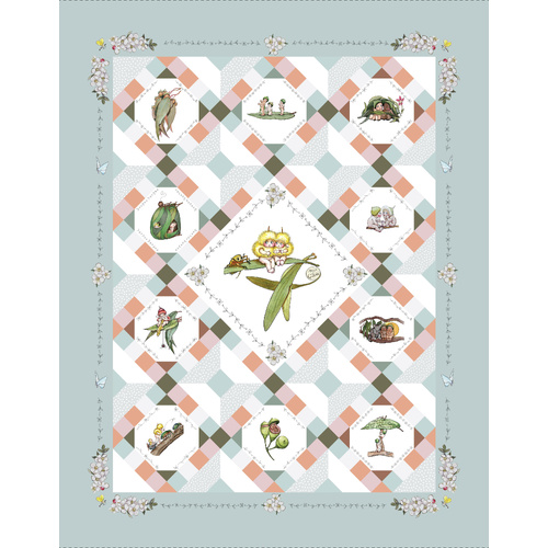 Devonstone | May Gibbs Garden Playtime 36" Panel Blue MG1051