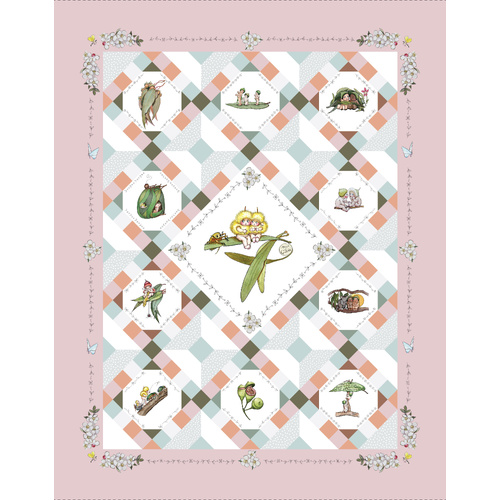 Devonstone | May Gibbs Garden Playtime 36" Panel Pink MG1050