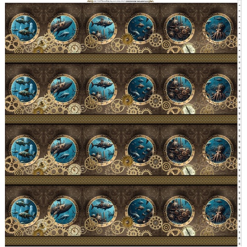 In The Beginning | Steampunk Menagerie -Underwater Border Stripe 3ST-1