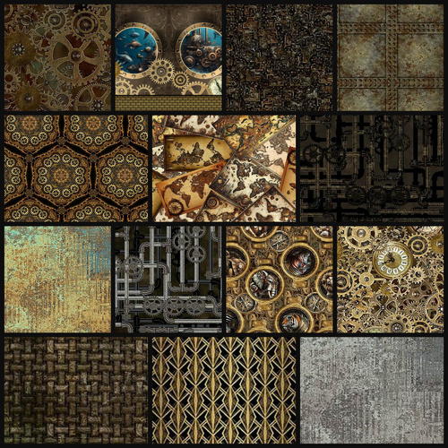 In The Beginning | Steampunk Menagerie -Fat Quarter Bundle (14 FQs)
