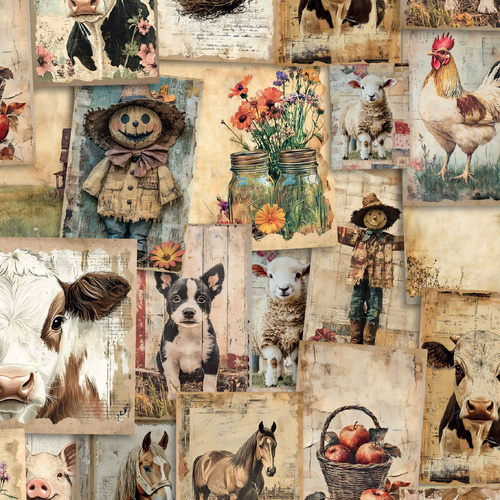 Devonstone | Uno Rustic Farm Ephemera Collage DV6880