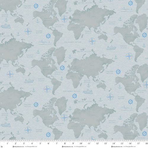 Henry Glass | Coastal Guardians –Nautical World Map Gray 2194-90