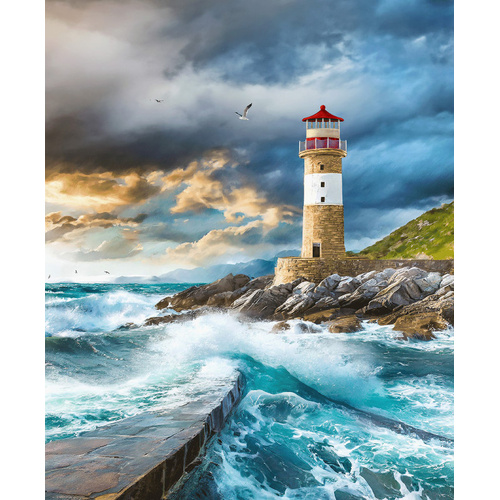 Henry Glass | Coastal Guardians Lighthouse Blocks 36" Panel 2199P-73