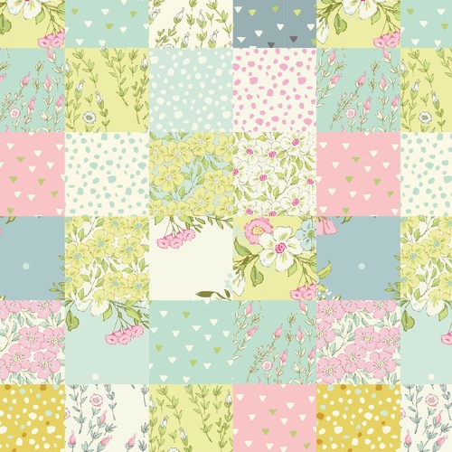 Fabric Remnant |Playful Spring Mixed Floral Cheater Patch  (70cm x 112cm)